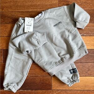 NWT Zara kids TEXT SWEATSHIRT AND JOGGER SET size 3T